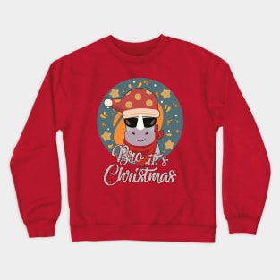 Rhino Christmas Santa's Hat Bro, it's Christmas Crewneck Sweatshirt